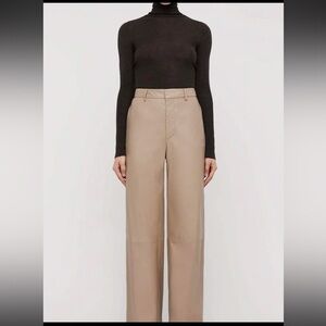 Scanlan Theodore Wide Leg Leather Pants Size 6